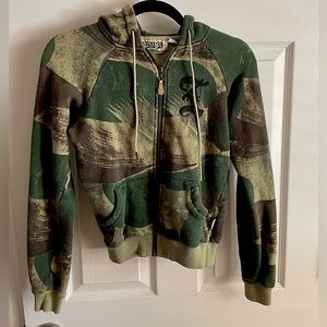 L.A.M.B. by Gwen Stefani Camo hooded zip up sweatshirt size XS.